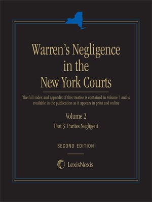 cover image of Warren's Negligence in the New York Courts